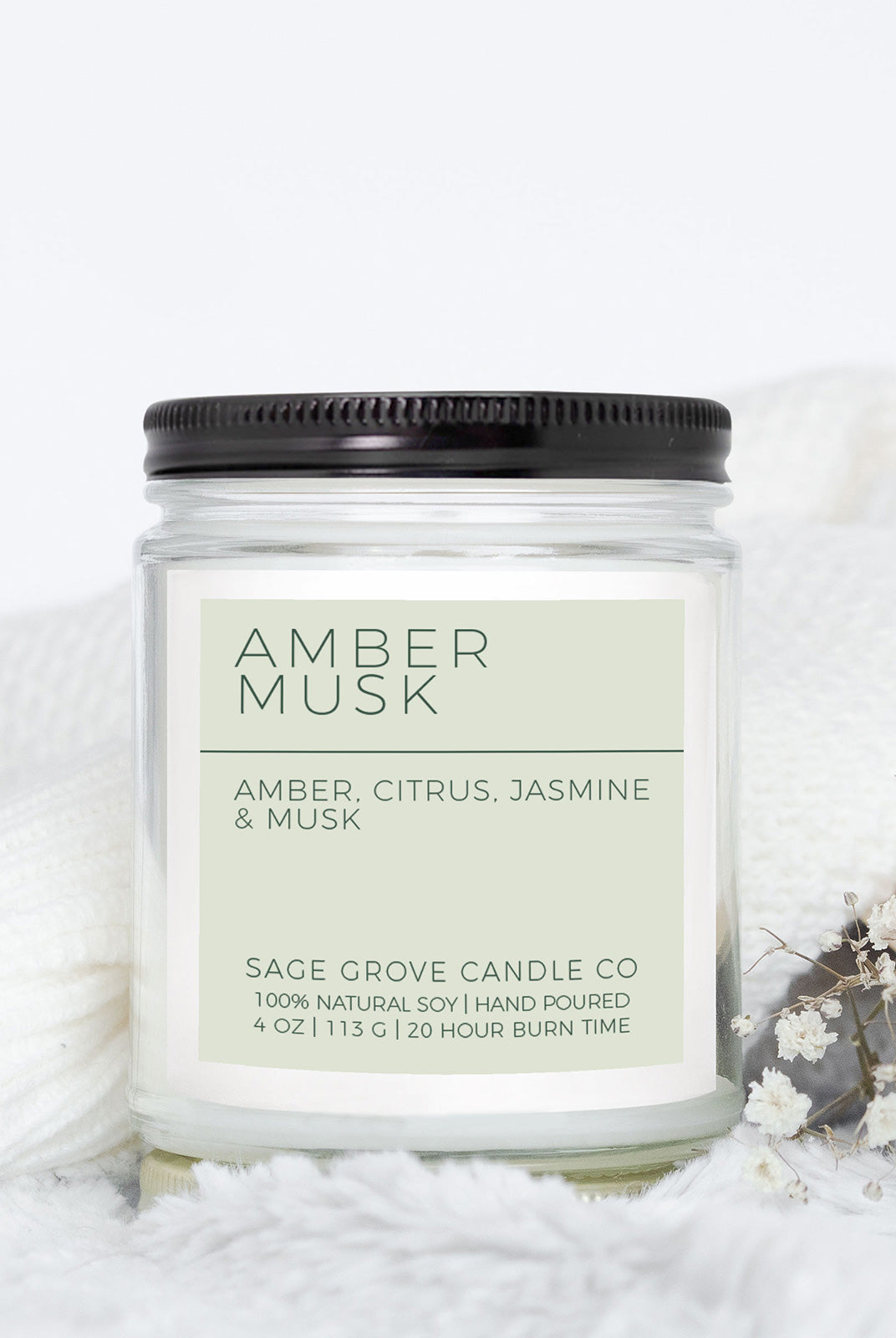 soy candle in glass jar