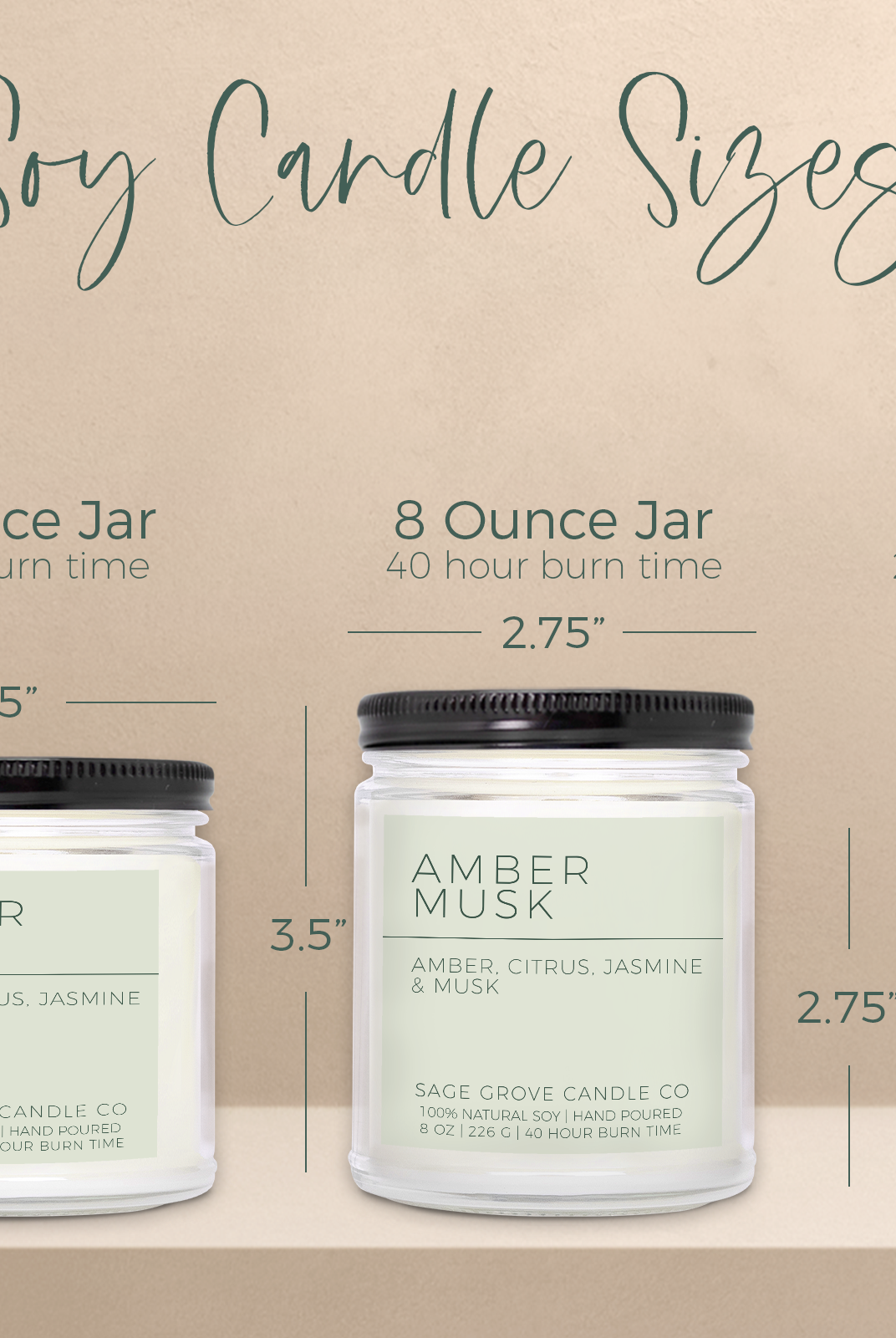 soy candle sizes