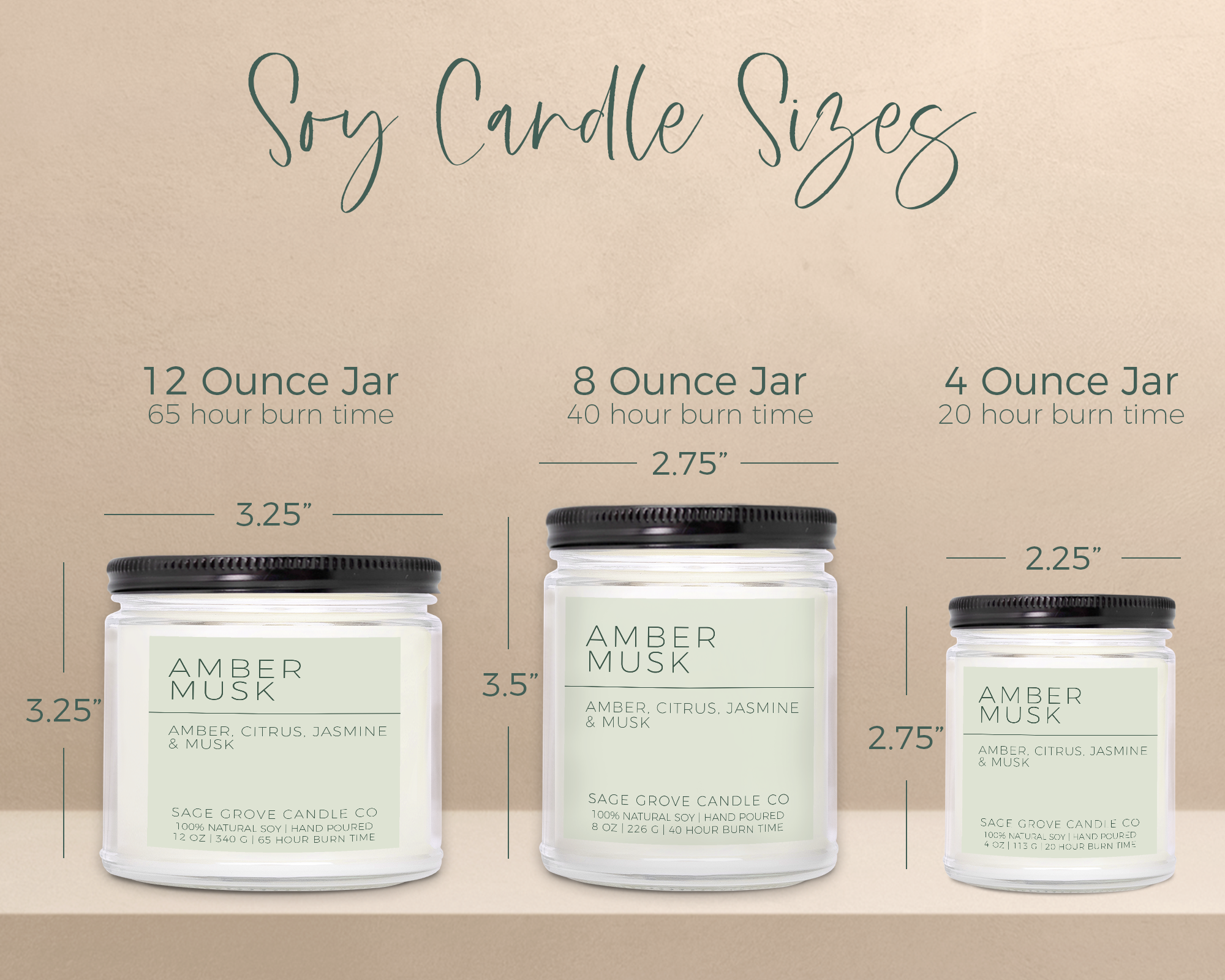 soy candle sizes