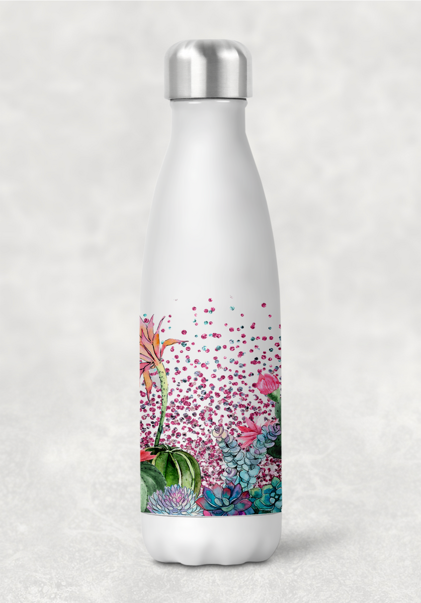 succulent water bottle Succulent Cactus Floral 17 Ounce Stainless Steel Water Bottle – Sage Grove  Boutique